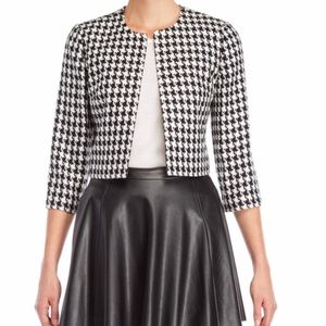 Karl Lagerfeld Houndstooth Cropped Jacket